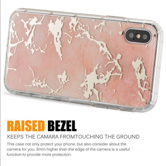 NEW iPhoneX RoseGold Marble Hybrid Protective Case - Picture 2 of 8